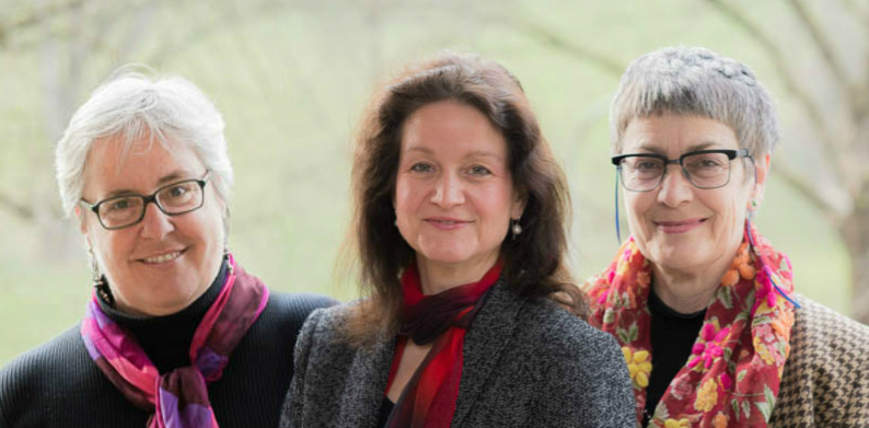 Magdalena Seibl, Evaluation; Judith Wildi, Projektorganisation, Kurse; Fatima Heussler, Vorsitzende Steuergruppe (von links nach rechts).