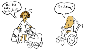 Karikatur "Behinderung"
